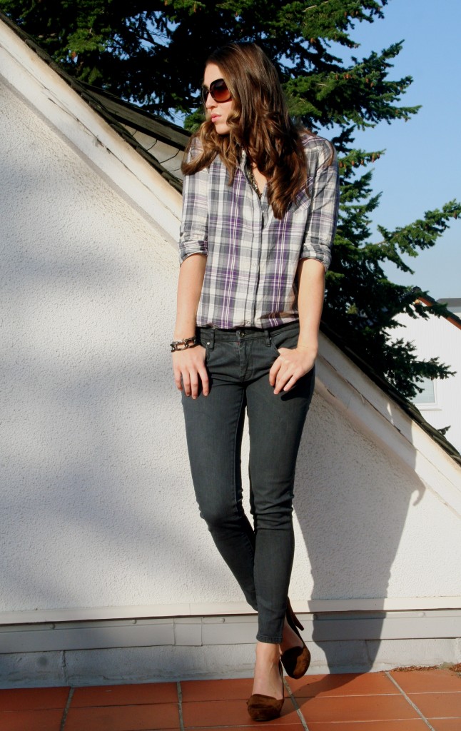 TOPSHOP check shirt & Blank denims